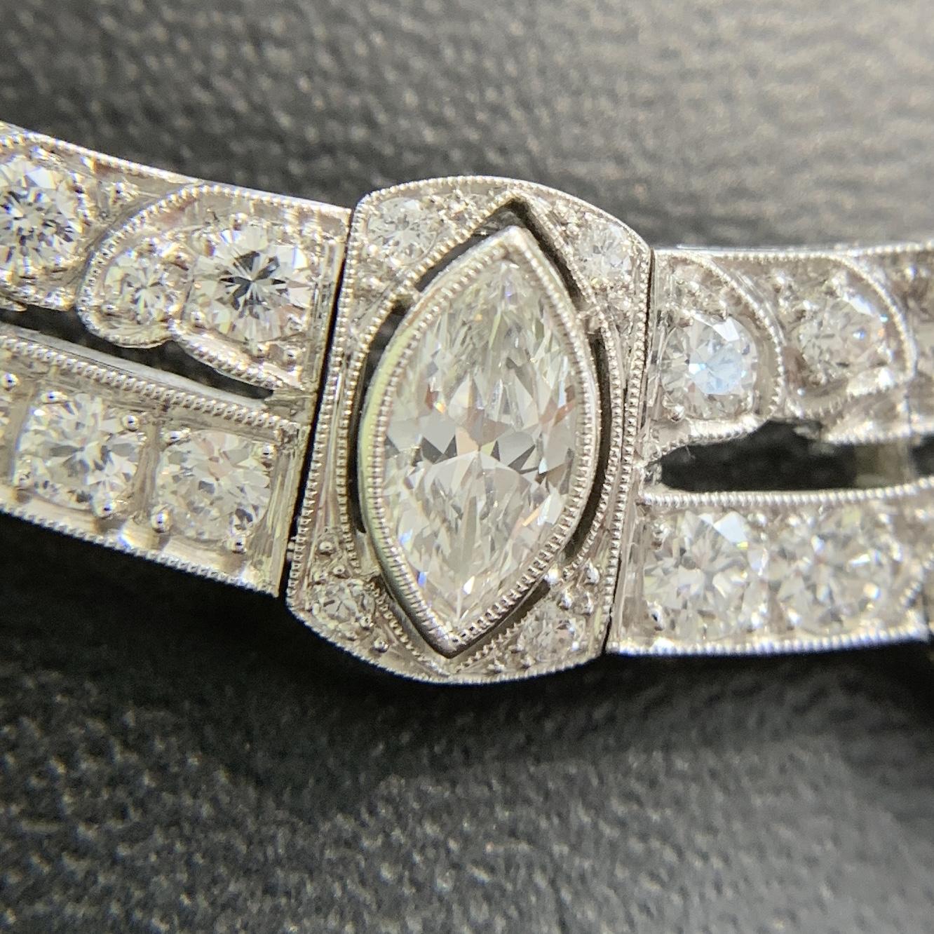 1925 Art Deco Gorham Spaulding Old Cut Diamond Necklace Platinum