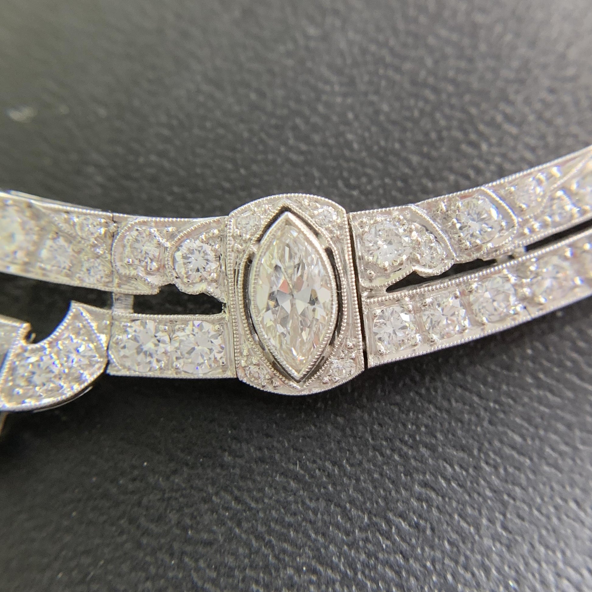 1925 Art Deco Gorham Spaulding Old Cut Diamond Necklace Platinum