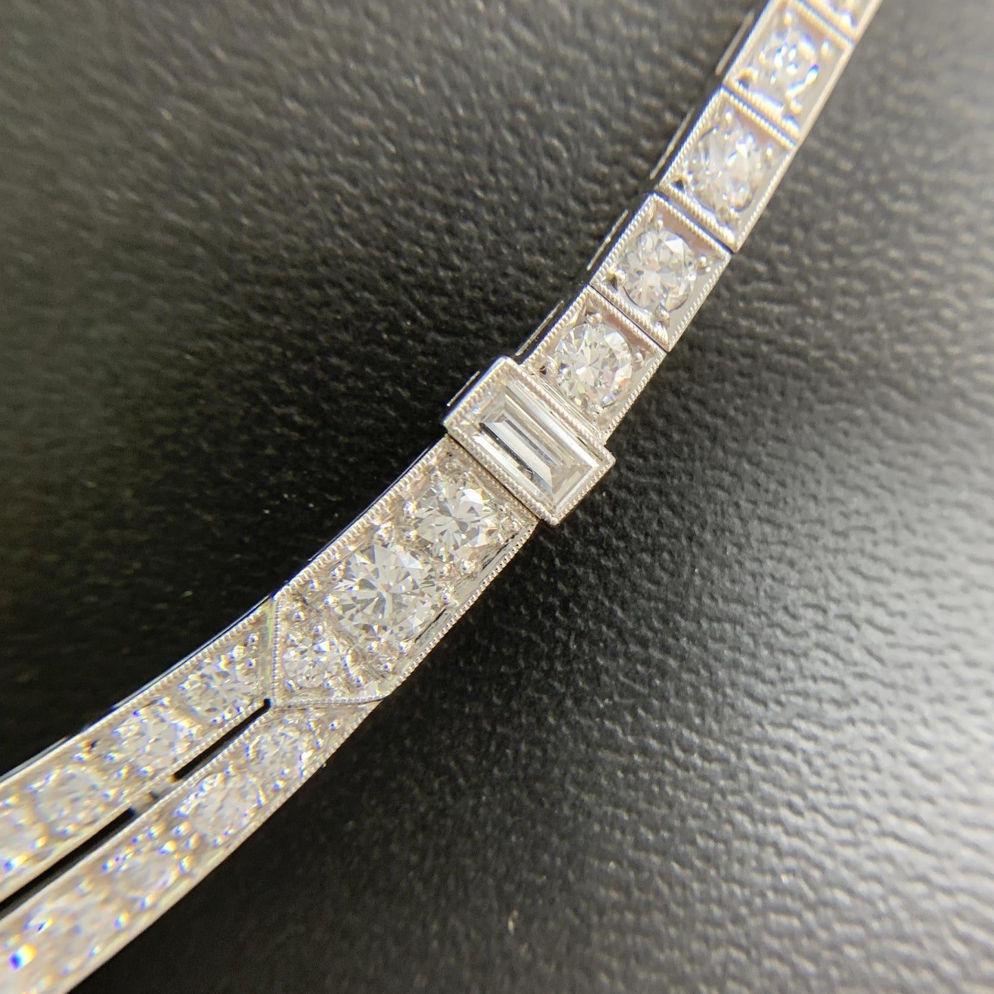 1925 Art Deco Gorham Spaulding Old Cut Diamond Necklace Platinum