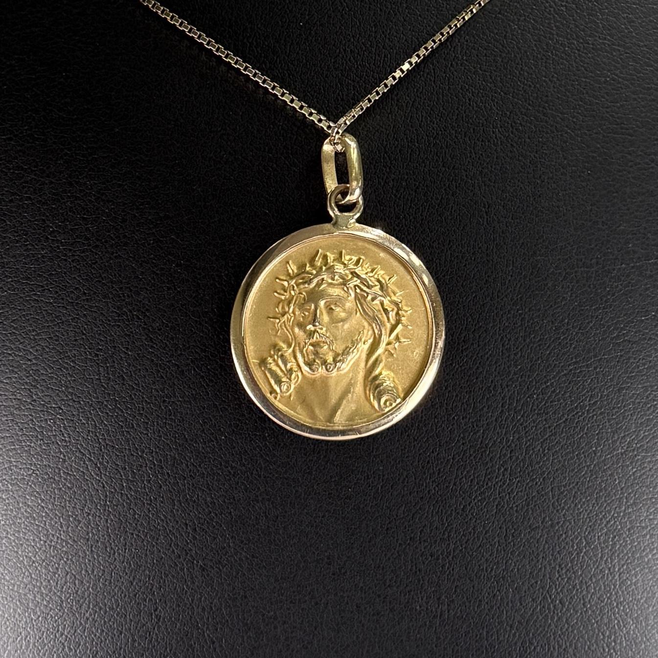 Mary and Jesus Pendant Necklace 14k