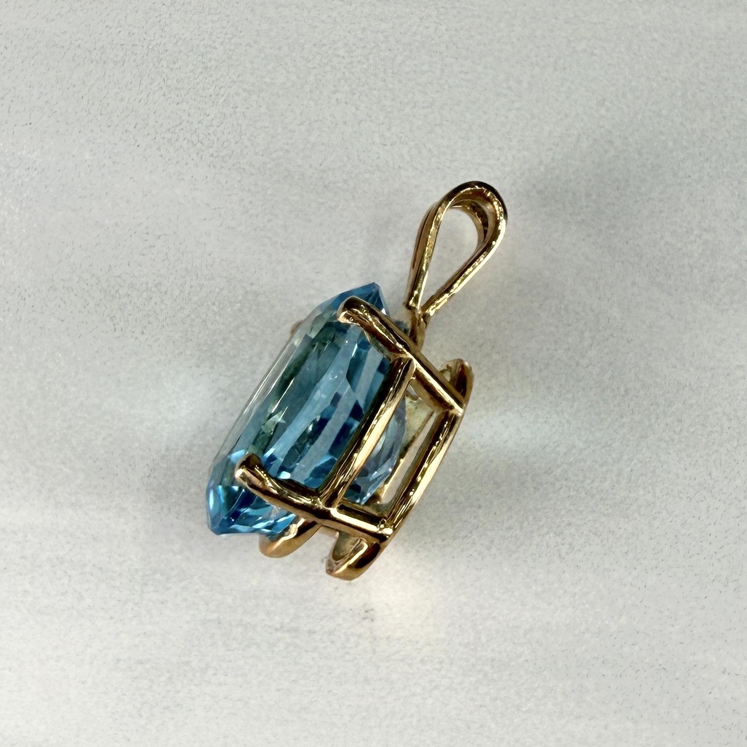 Blue Topaz Pendant 10k