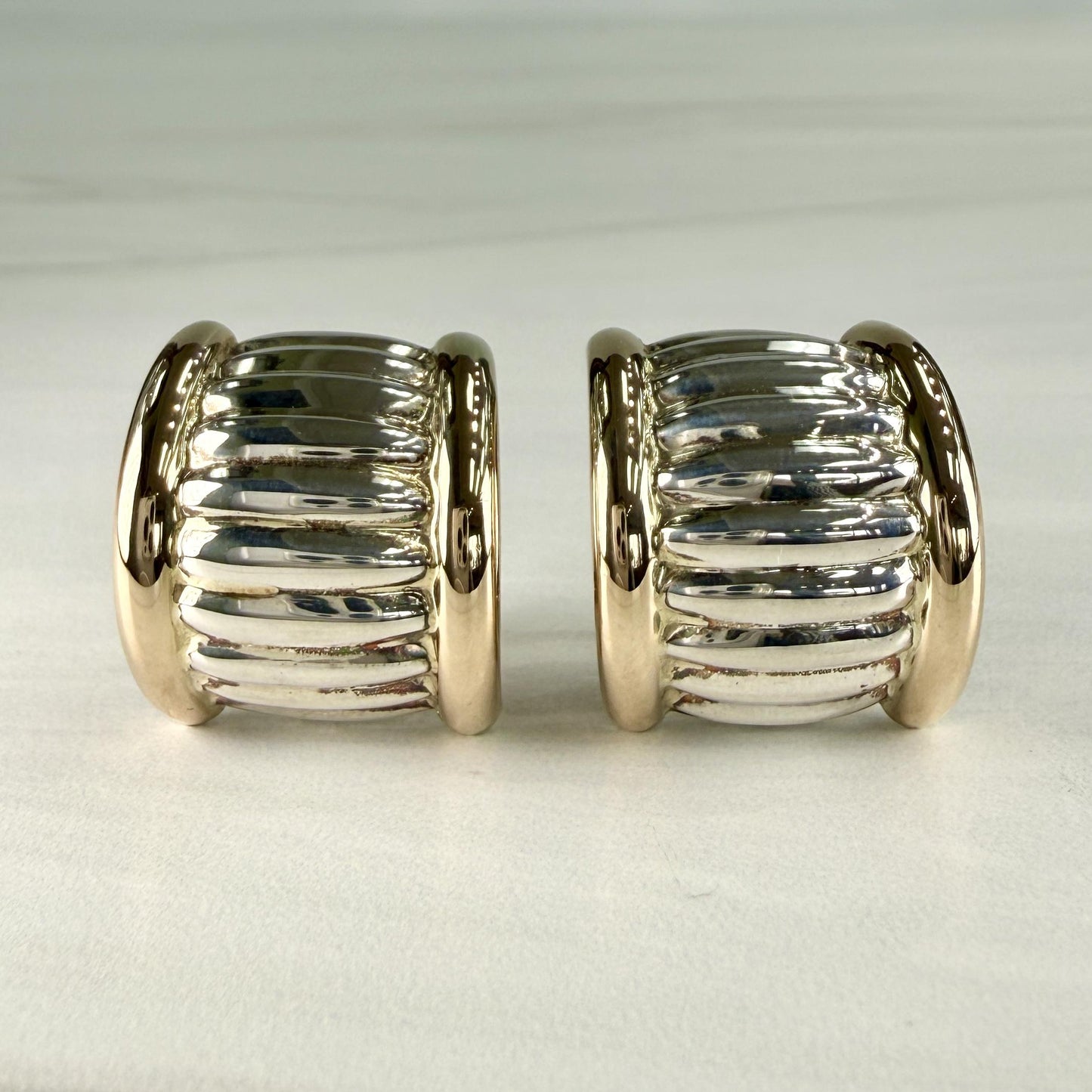 Ribbed Half Hoop Earrings 14k/Sterling Silver