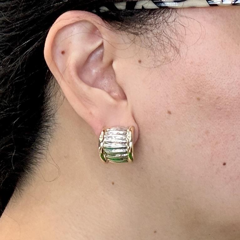 Ribbed Half Hoop Earrings 14k/Sterling Silver