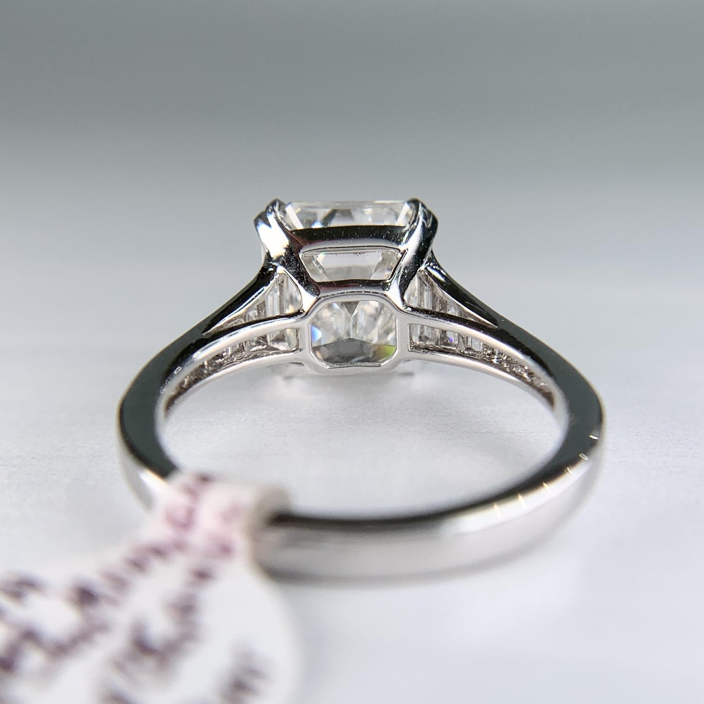 GIA Report Certified 4.09 Emerald Cut Diamond Platinum Engagement Ring