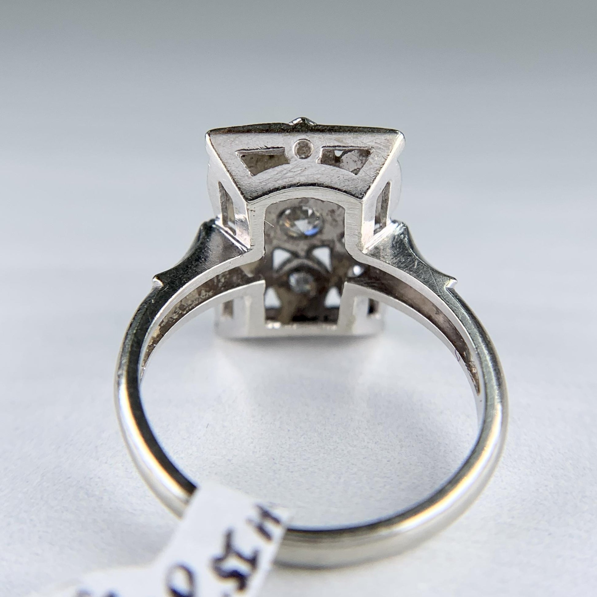 1930's Art Deco Old European Cut Diamond Dinner Ring 14k