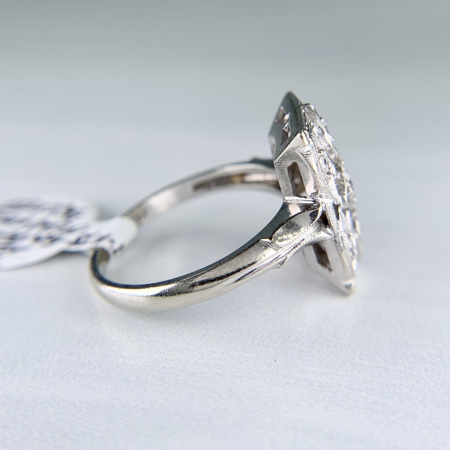 1930's Art Deco Old European Cut Diamond Dinner Ring 14k