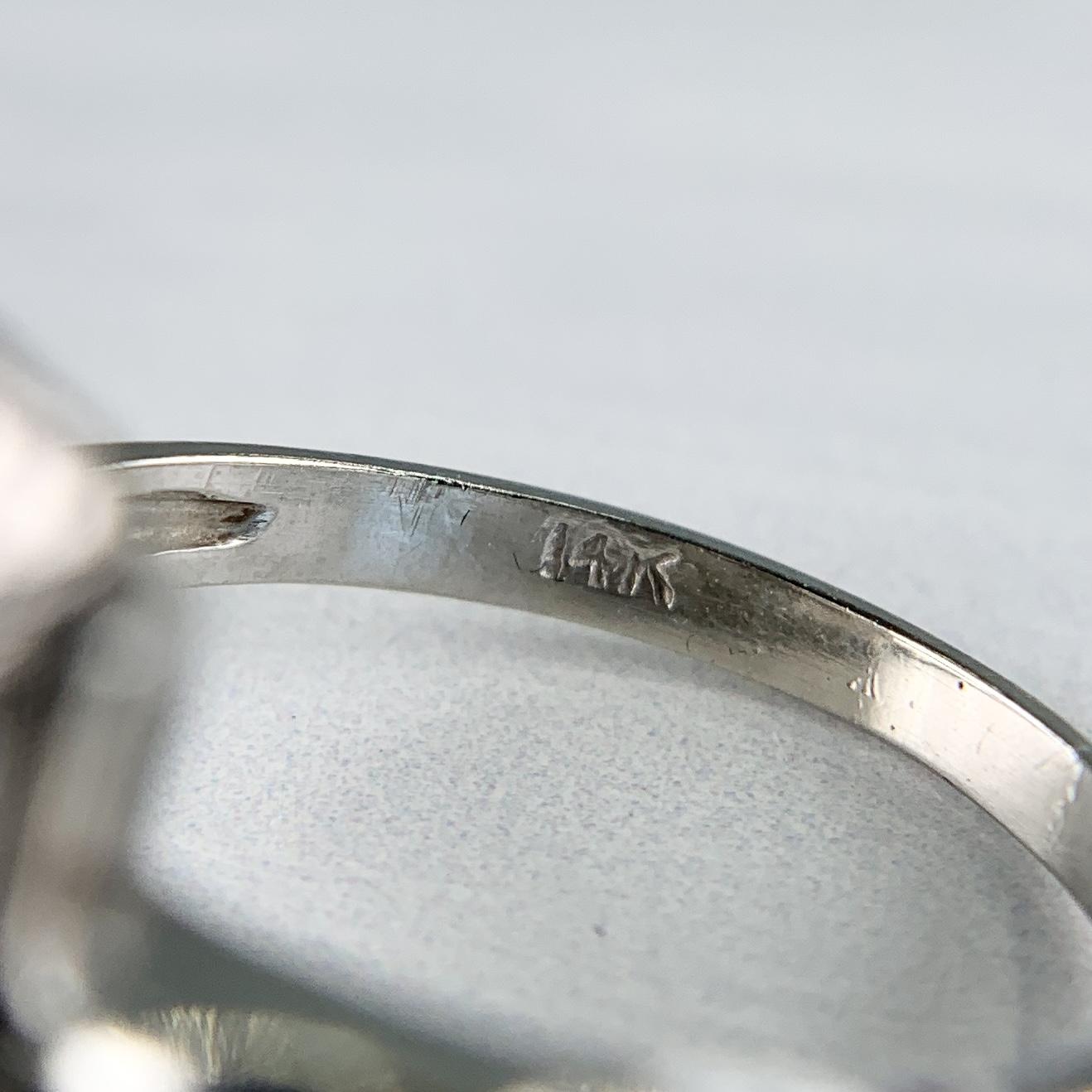 1930's Art Deco Old European Cut Diamond Dinner Ring 14k