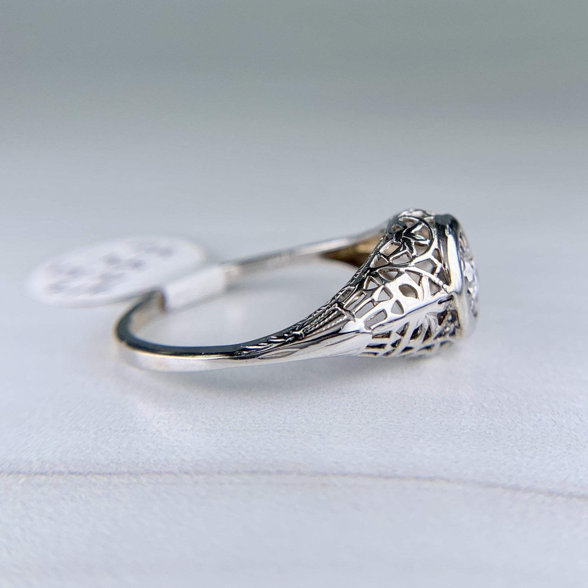 Art Deco Old European Cut Diamond Engagement Ring 10k
