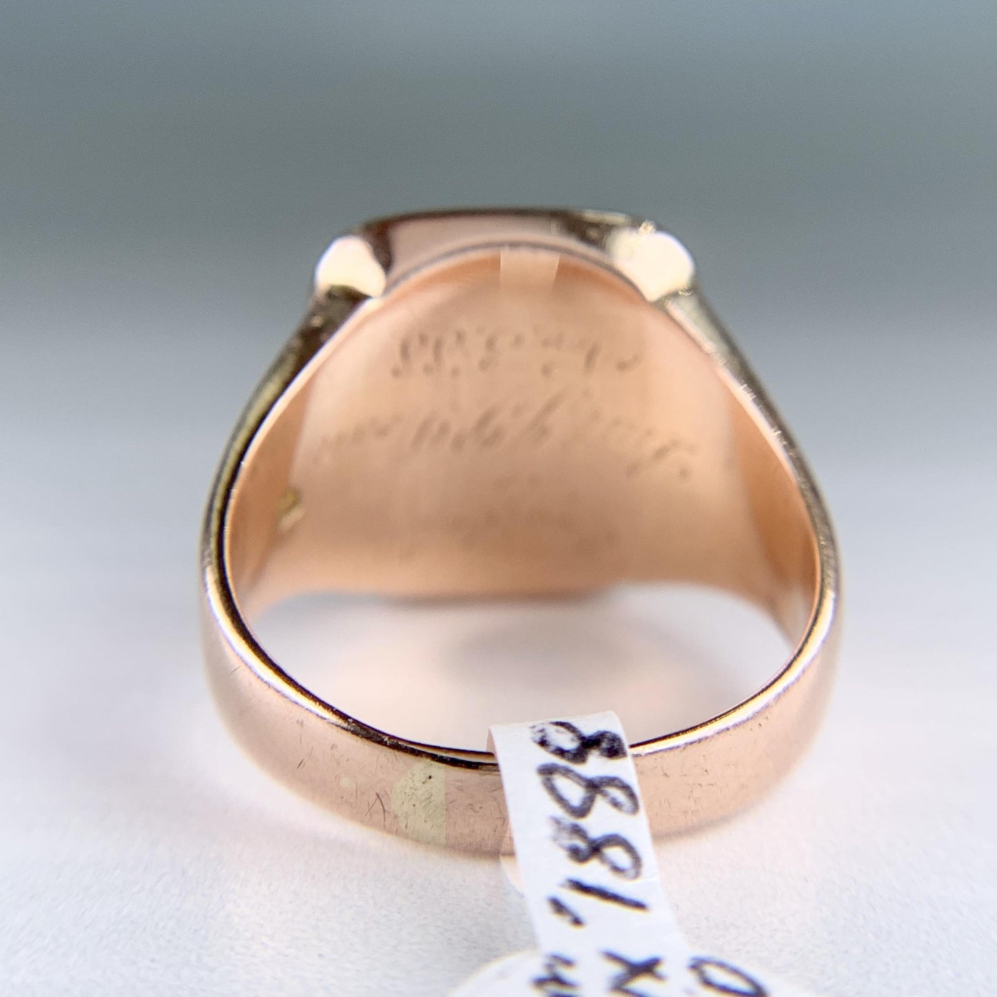 Antique 1888 Sardonyx Intaglio Ring 14k Yellow Gold
