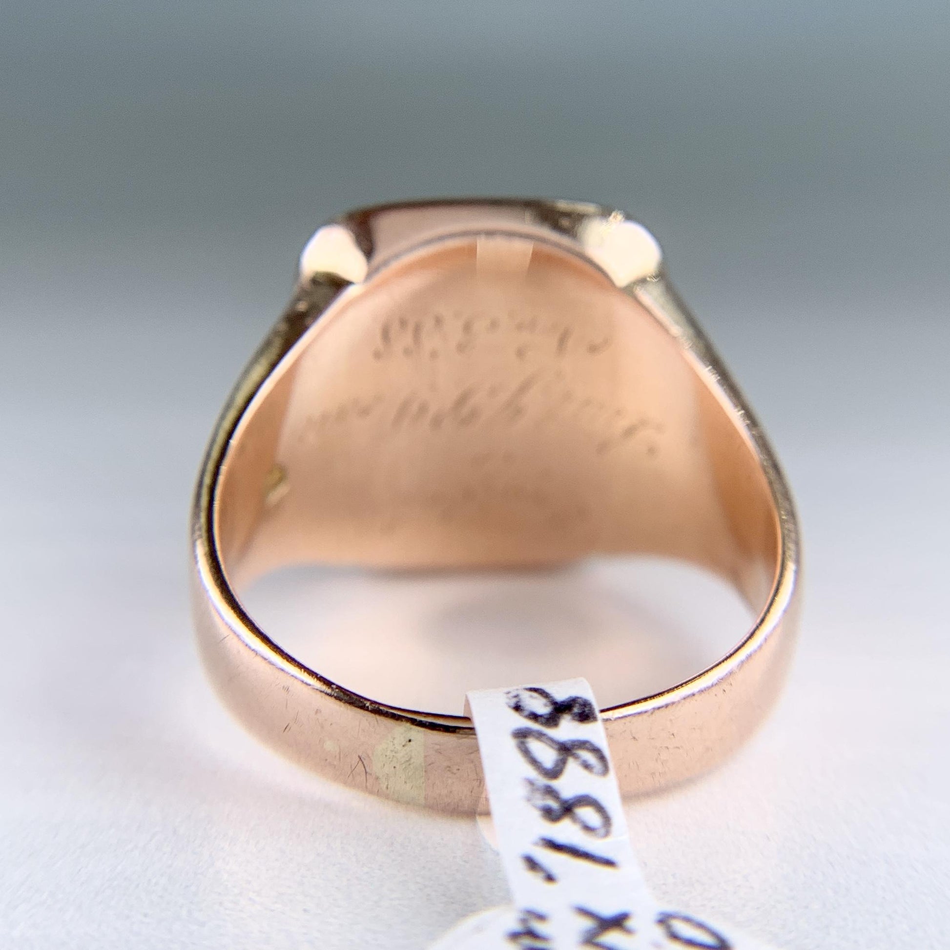 Antique 1888 Sardonyx Intaglio Ring 14k Yellow Gold