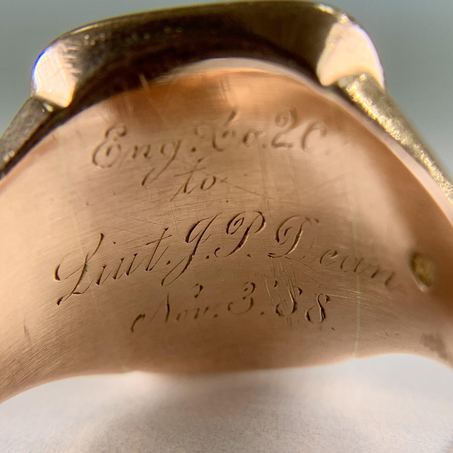 Antique 1888 Sardonyx Intaglio Ring 14k Yellow Gold