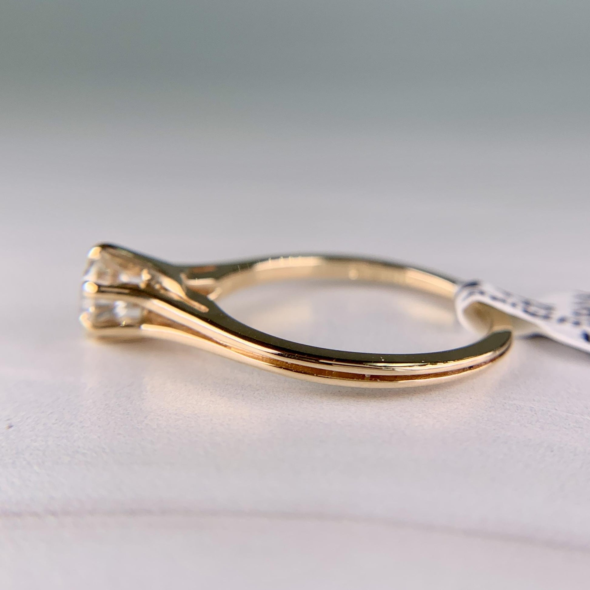 Vintage 1980's .60 Carat Solitaire Diamond Engagement Ring 18k Yellow Gold