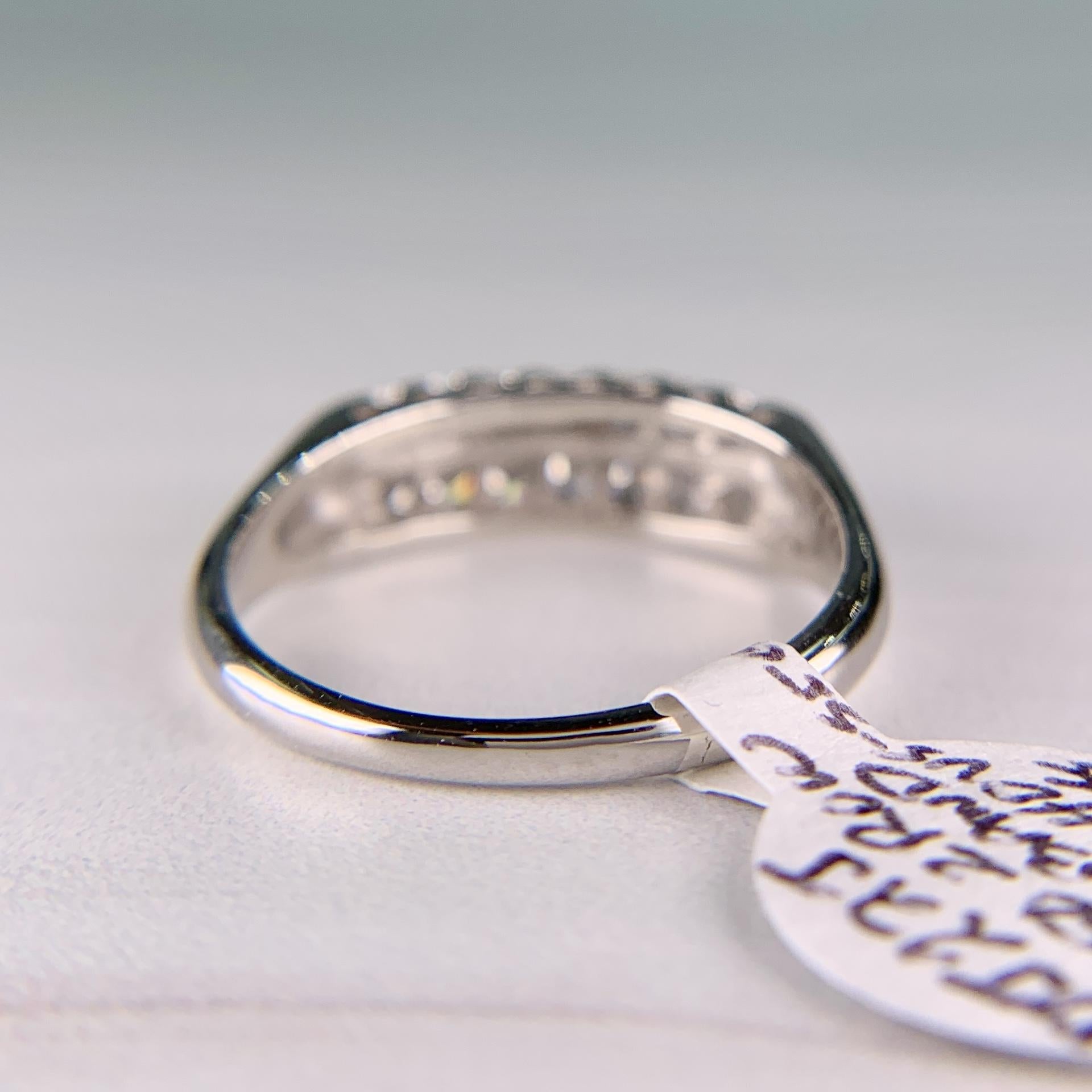 1950's Double Row Single Cut Diamond Band Ring Platinum