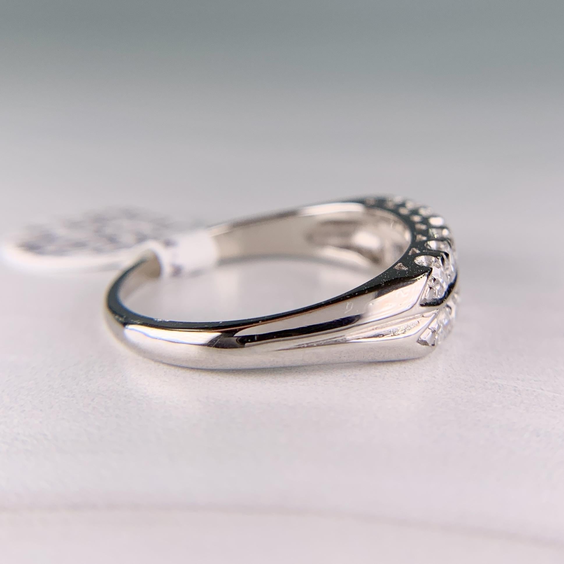 1950's Double Row Single Cut Diamond Band Ring Platinum