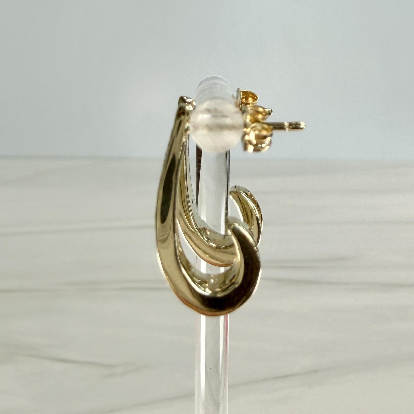 J Half Hoop Diamond Earrings 14k