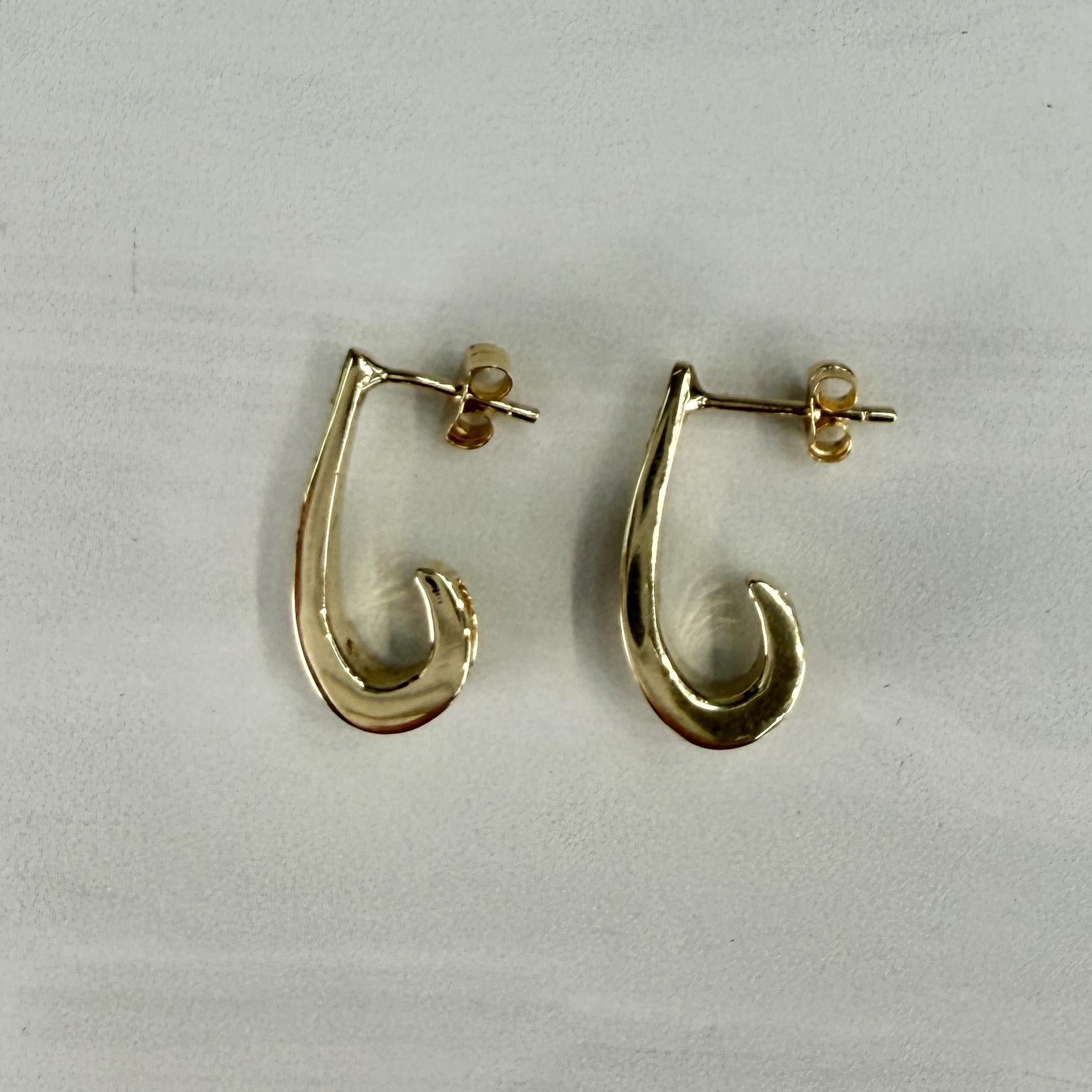J Half Hoop Diamond Earrings 14k