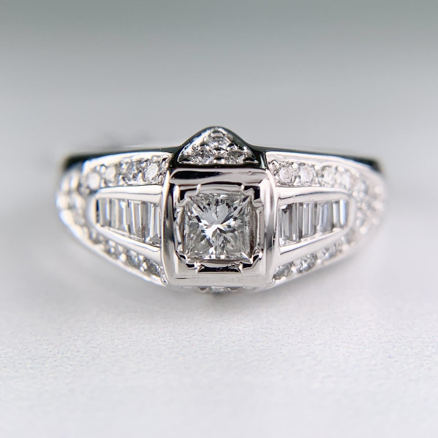 Estate Kate McCullar Diamond Engagement Ring 14k White Gold