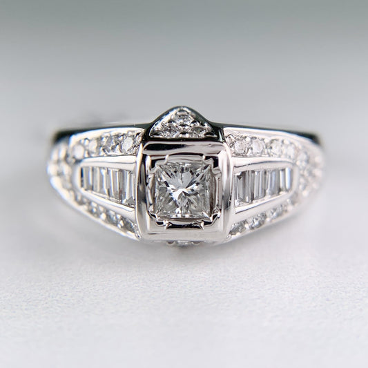 Estate Kate McCullar Diamond Engagement Ring 14k White Gold