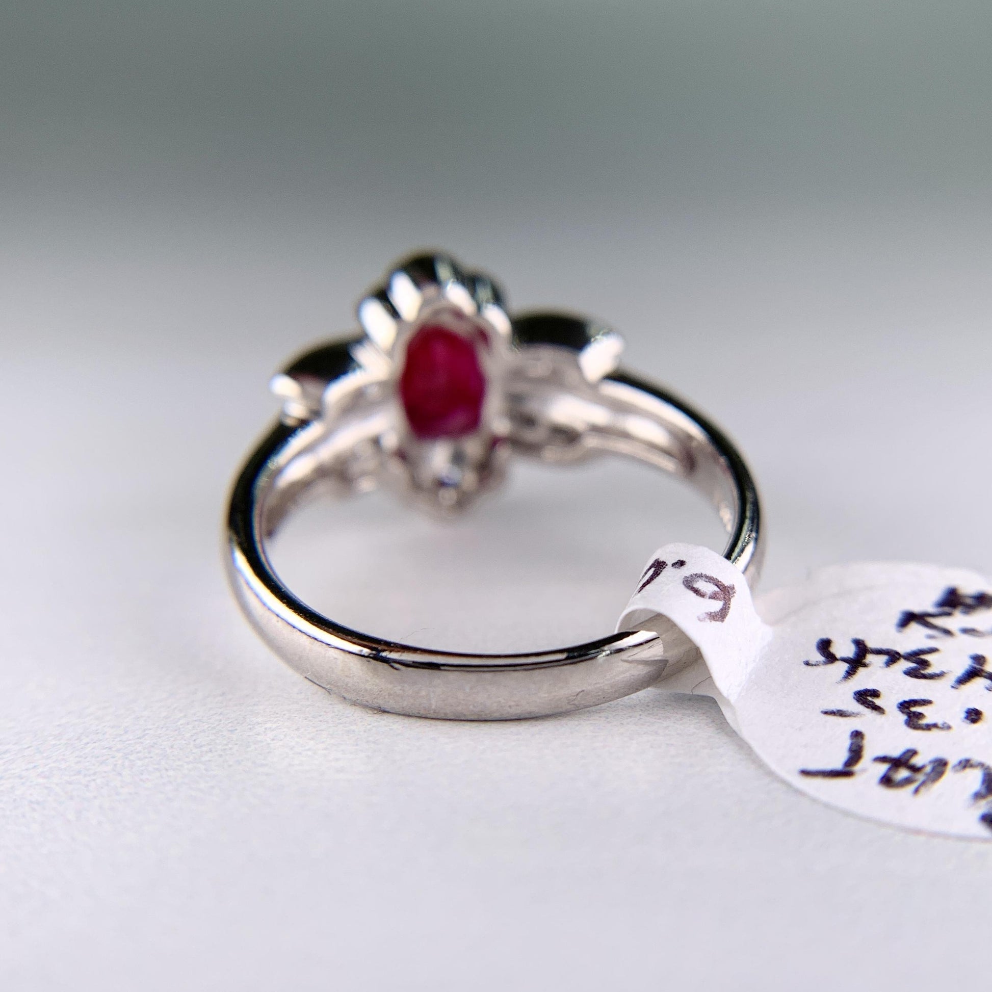 Estate Ruby and Diamond Ring Platinum