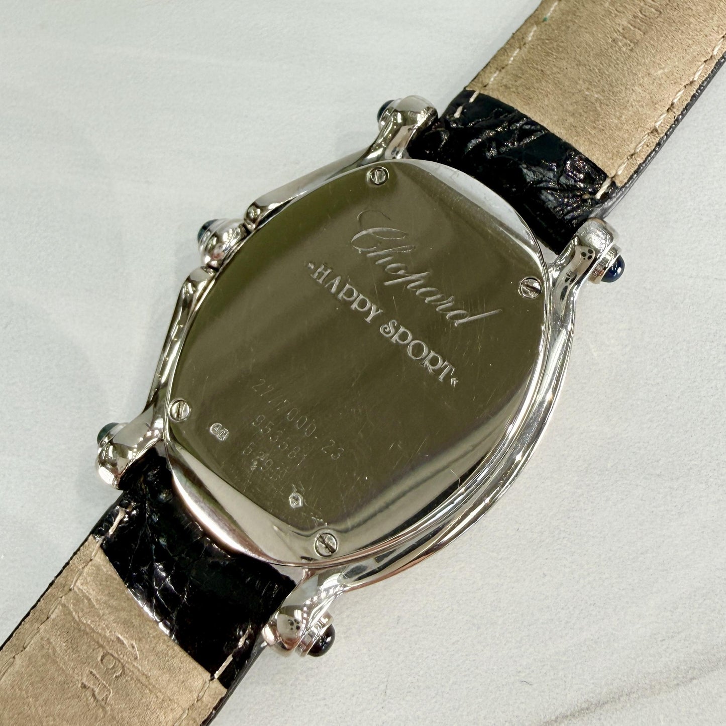 Chopard Happy Sport 7 Diamond Watch 18k White Gold Box and Books