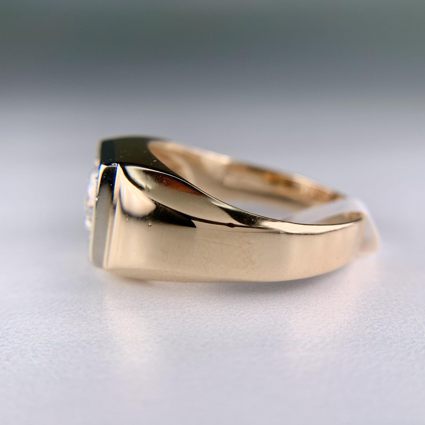 1940's Transitional Cut Diamond Ring 14k Two Tone Gold