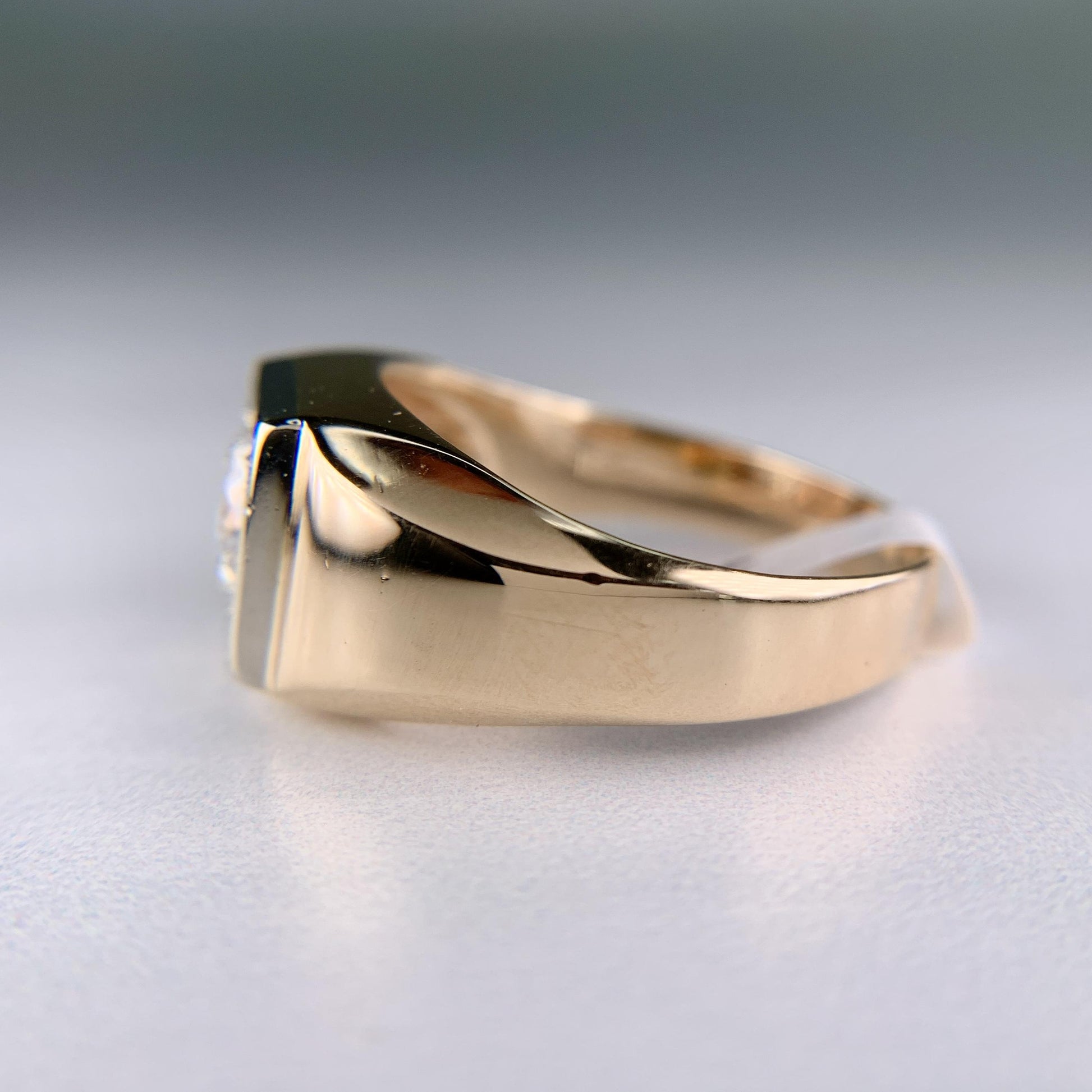 1940's Transitional Cut Diamond Ring 14k Two Tone Gold