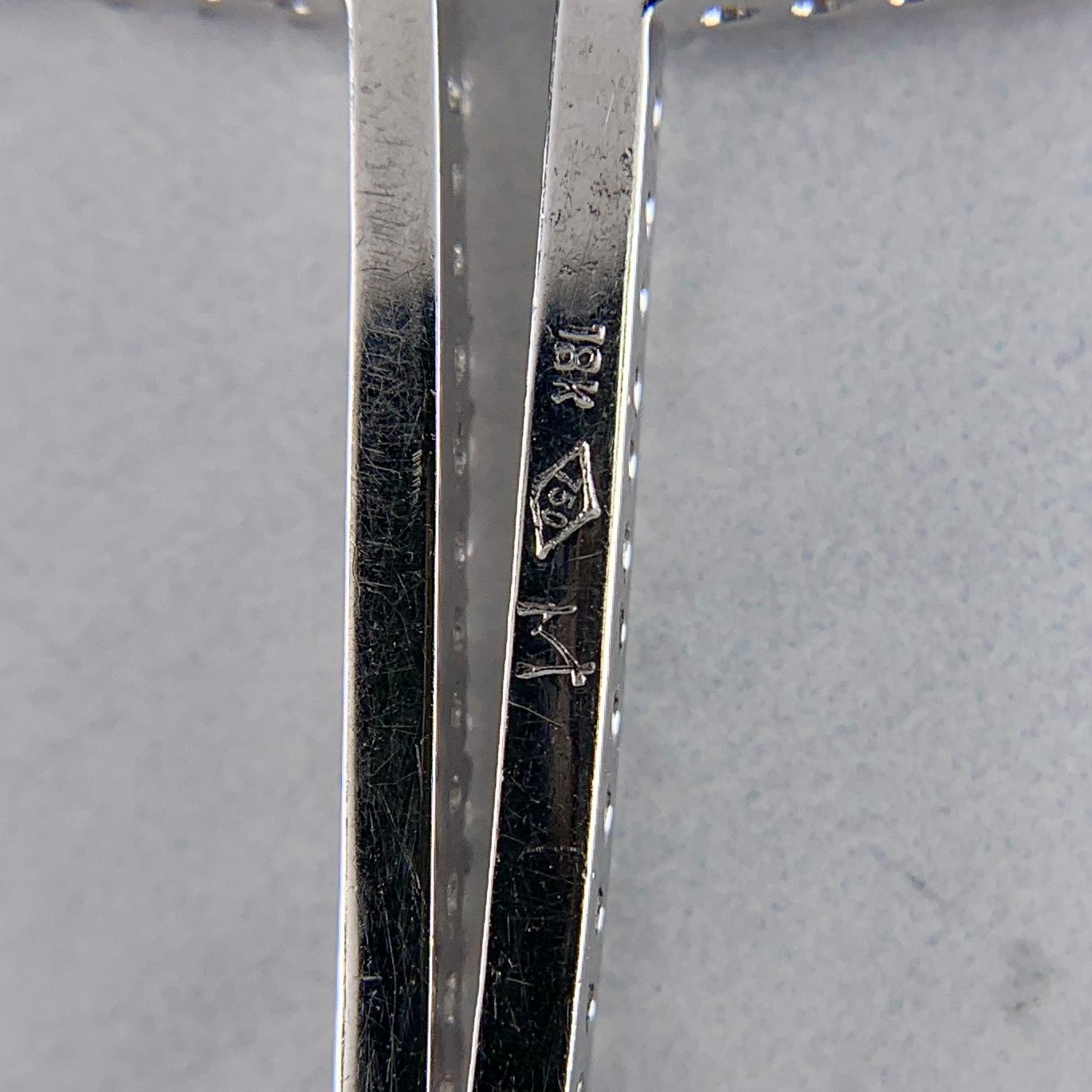 Cut Out Diamond Cross Pendant Necklace 18k White Gold