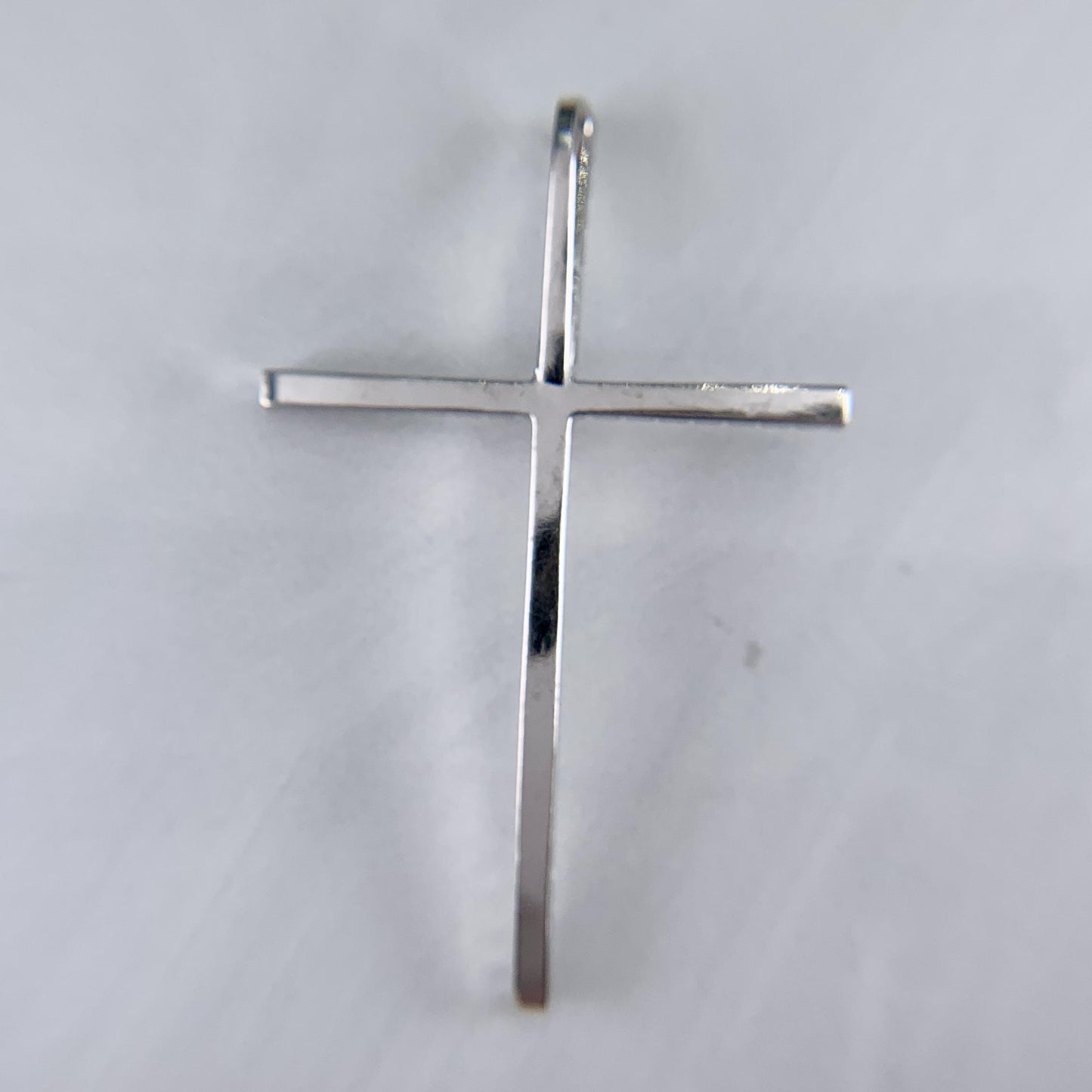 Medium Diamond Cross Pendant 14k White Gold