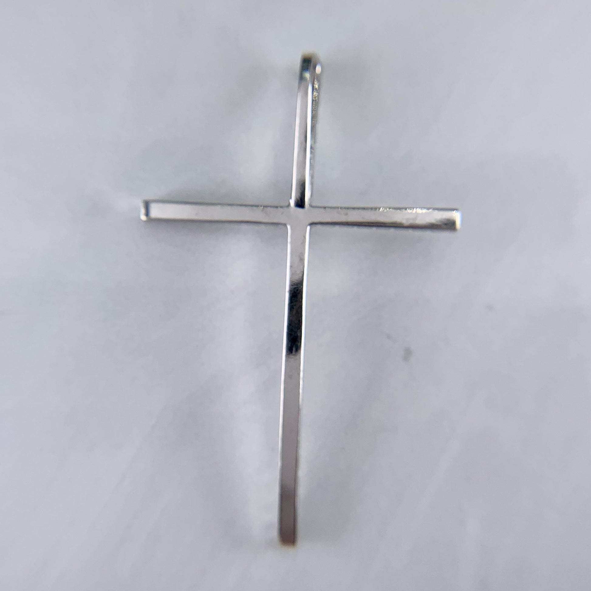 Medium Diamond Cross Pendant 14k White Gold