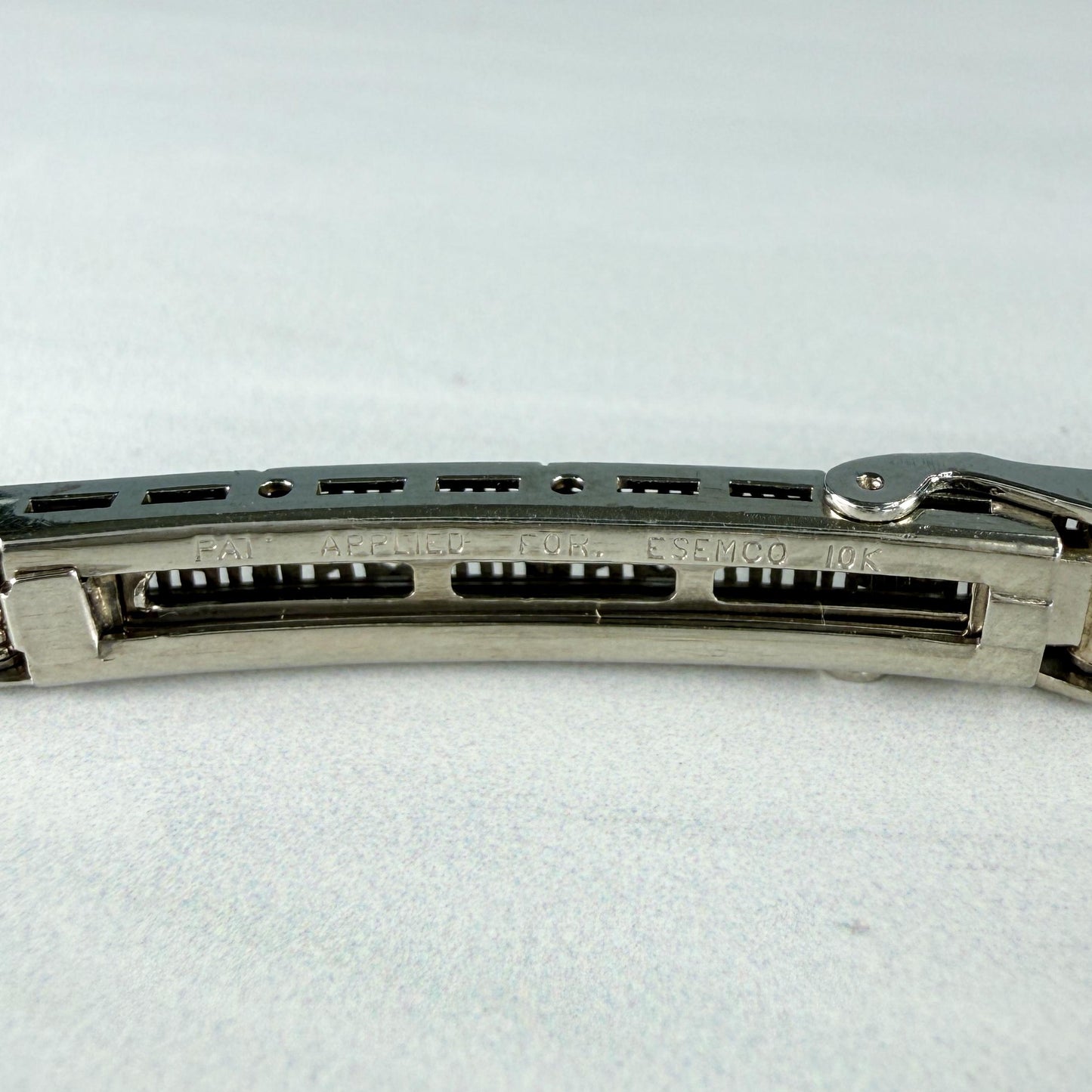 1930's Art Deco Filigree Bracelet made by Esemco 10k White Gold