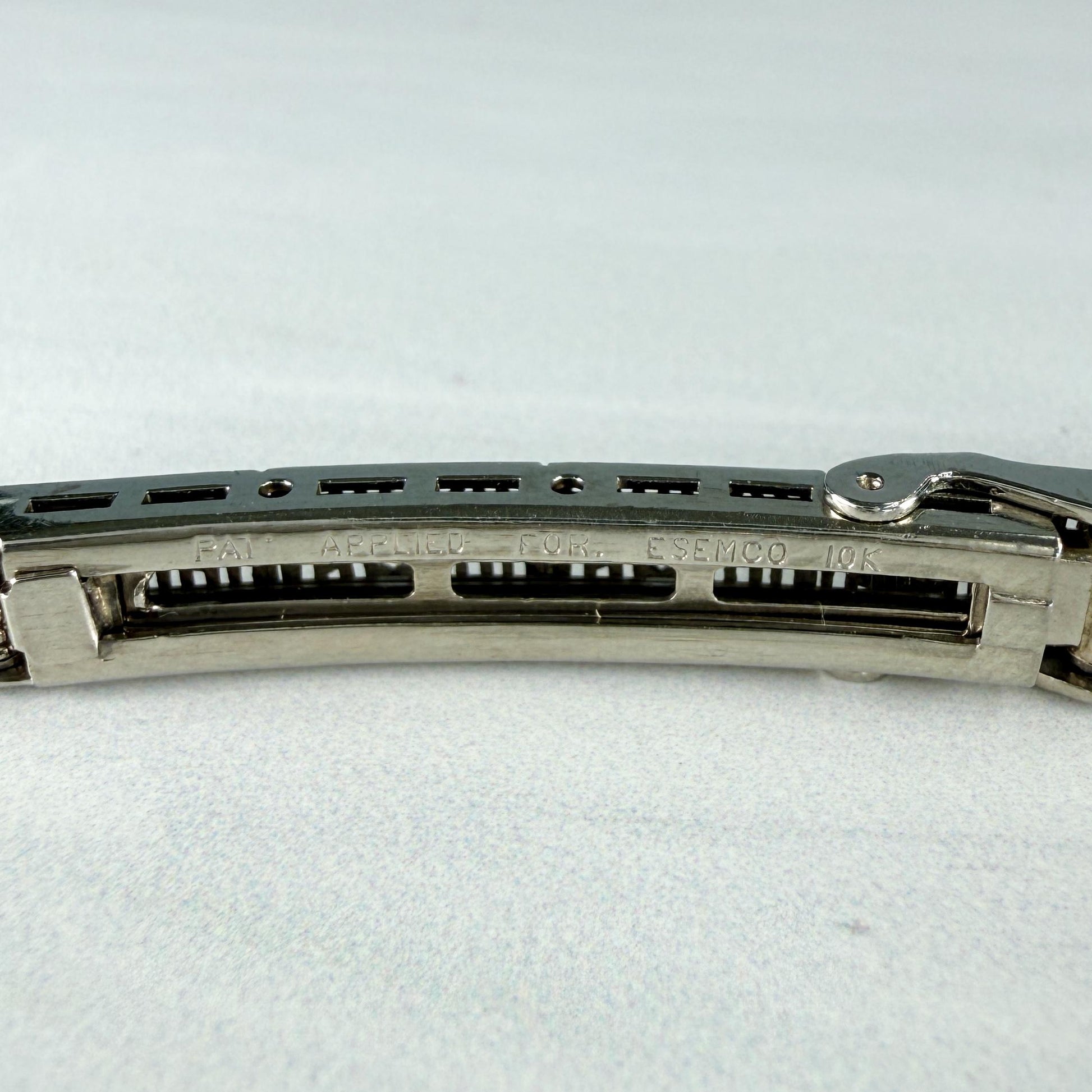 1930's Art Deco Filigree Bracelet made by Esemco 10k White Gold