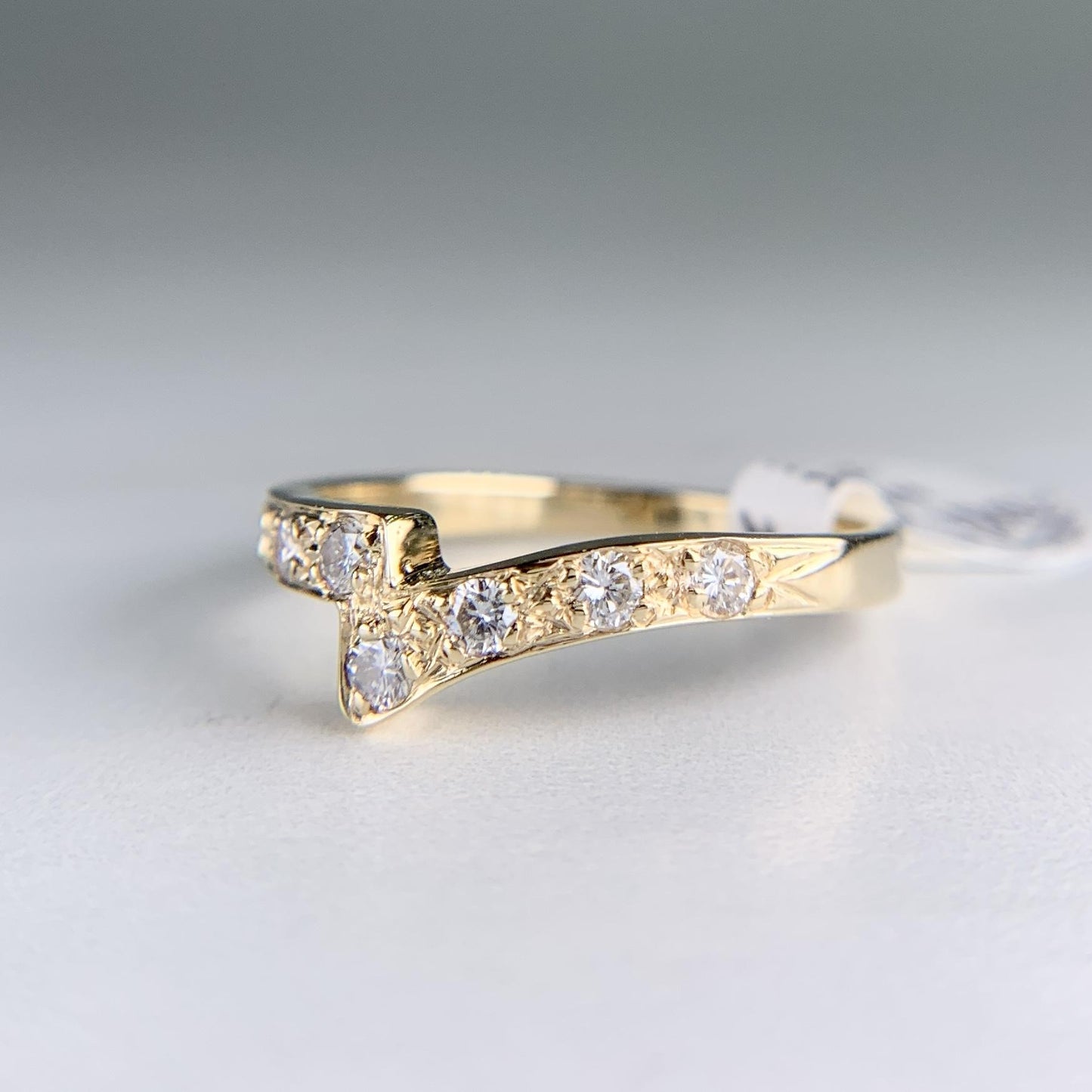 Estate Diamond Bypass Band Ring 14k Yellow Gold