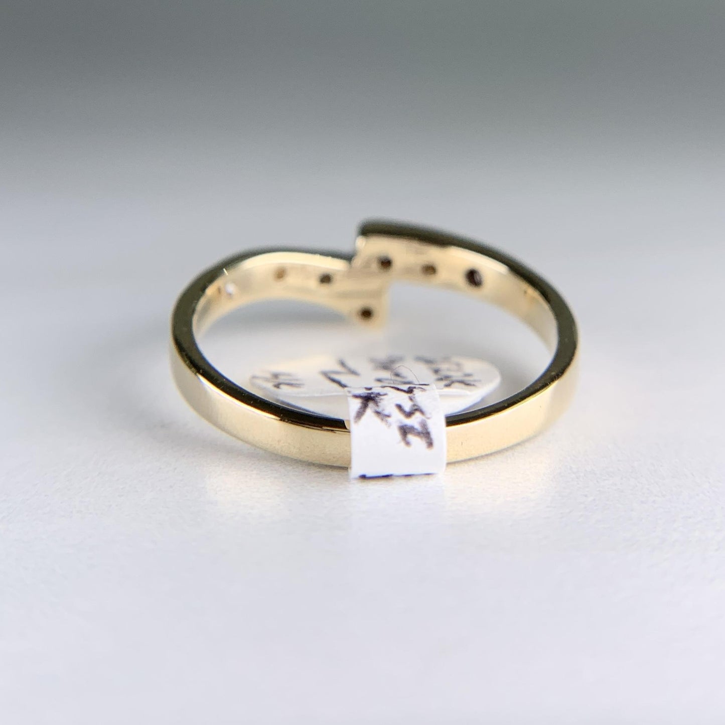 Estate Diamond Bypass Band Ring 14k Yellow Gold