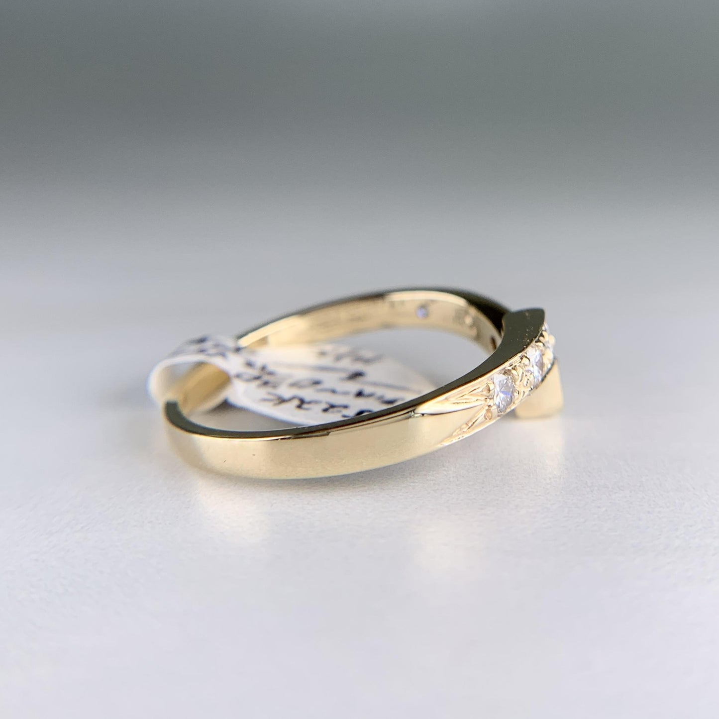 Estate Diamond Bypass Band Ring 14k Yellow Gold
