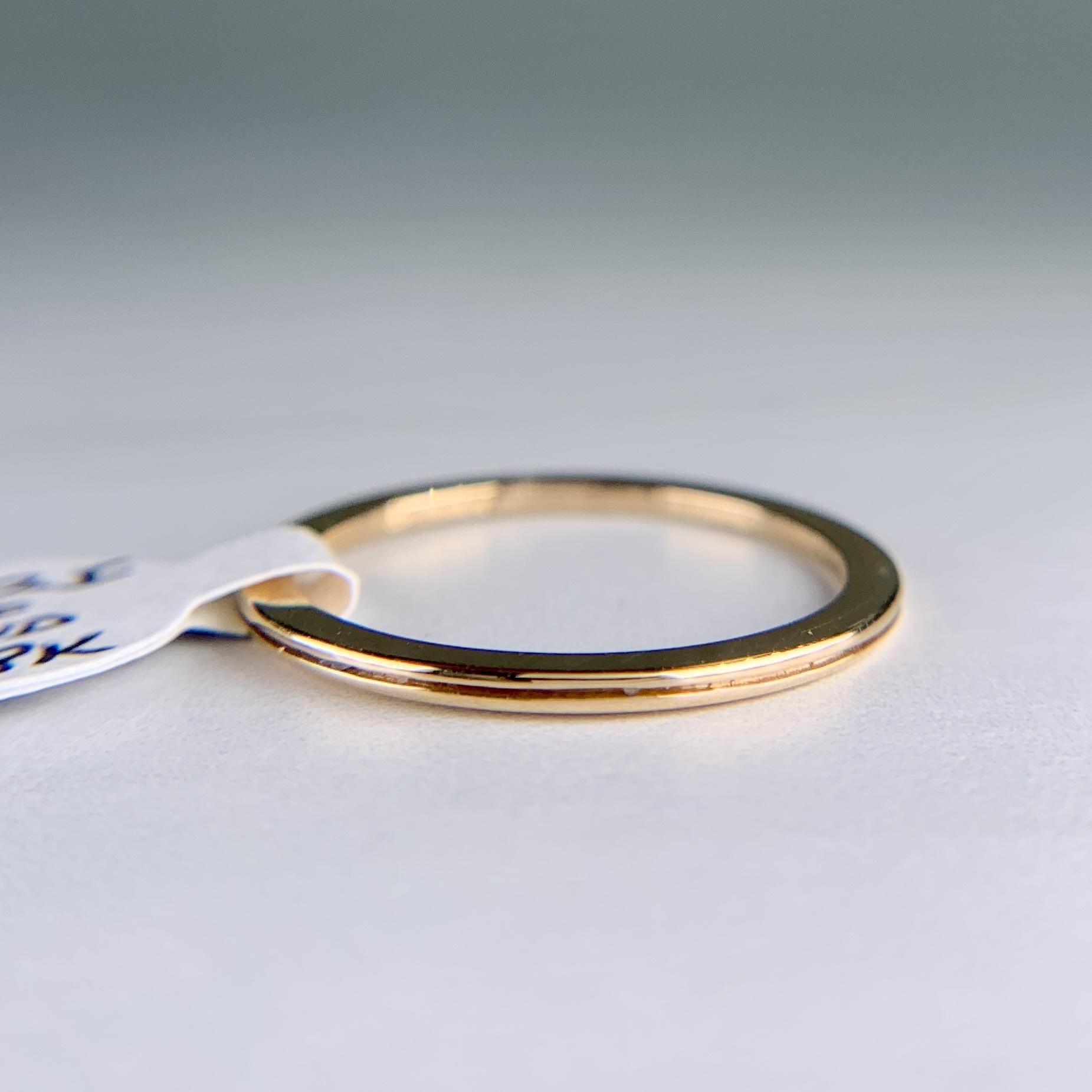 Vintage 1983 Gold Band Ring 18k Yellow Gold