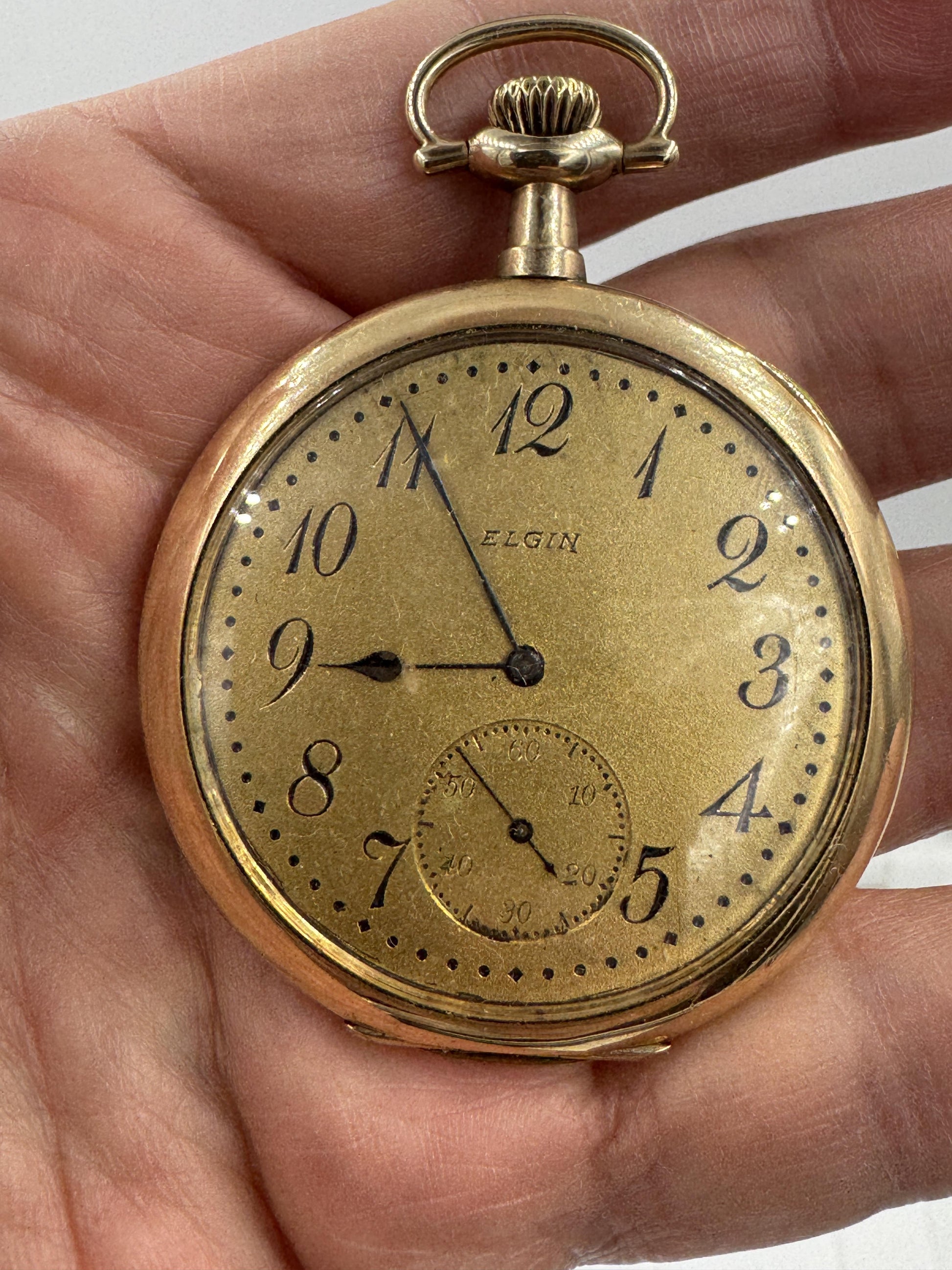 Elgin Open Face Grade 356 Circa 1908 Pocket Watch with Case