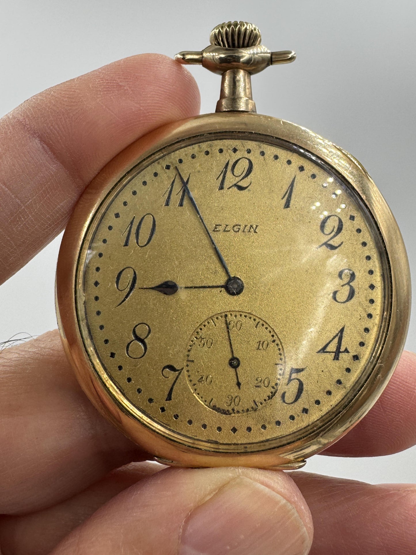 Elgin Open Face Grade 356 Circa 1908 Pocket Watch with Case