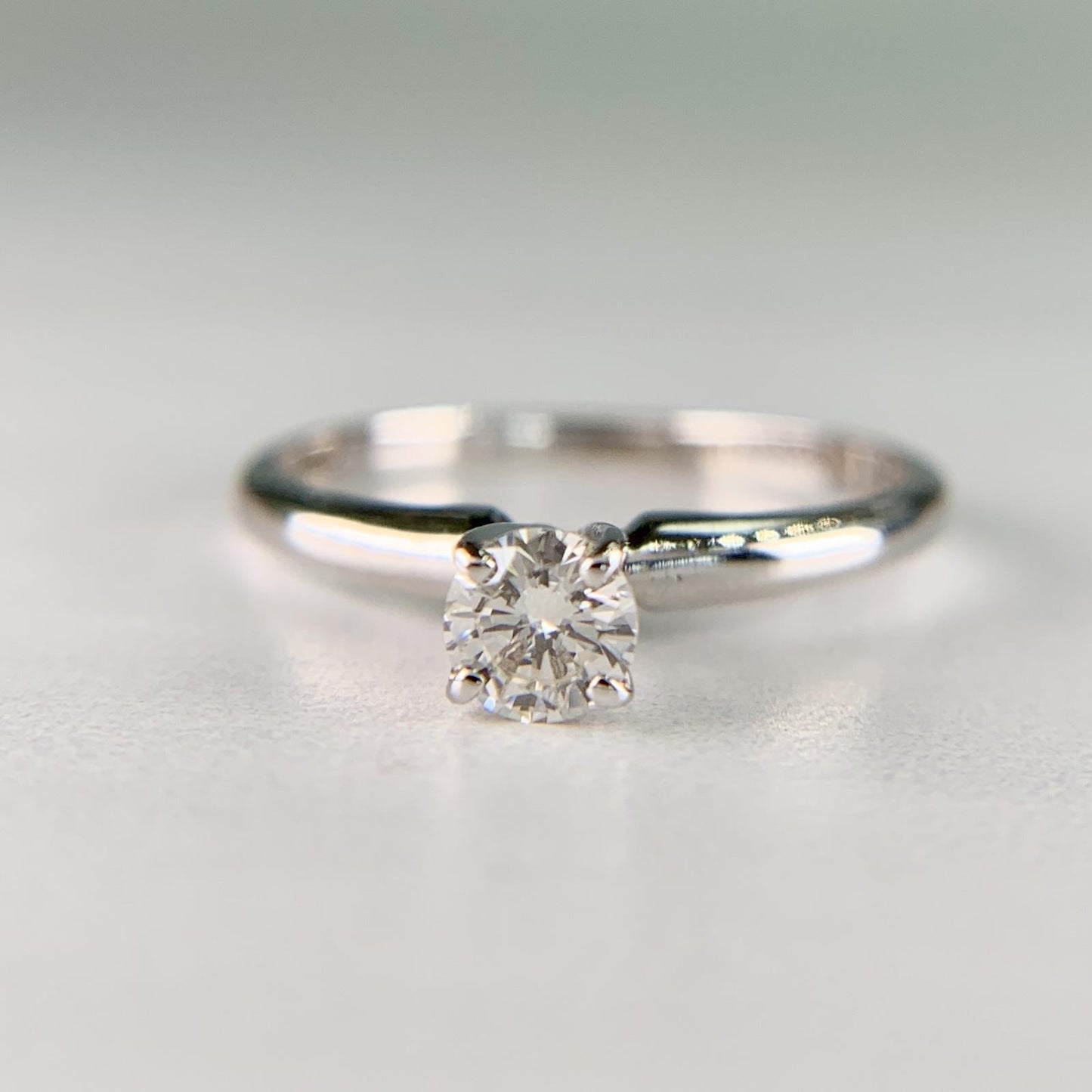 Vintage Magic Glo .20 carat Diamond Engagement Ring 14k White Gold