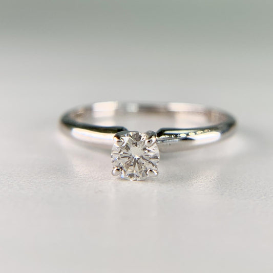 Vintage Magic Glo .20 carat Diamond Engagement Ring 14k White Gold