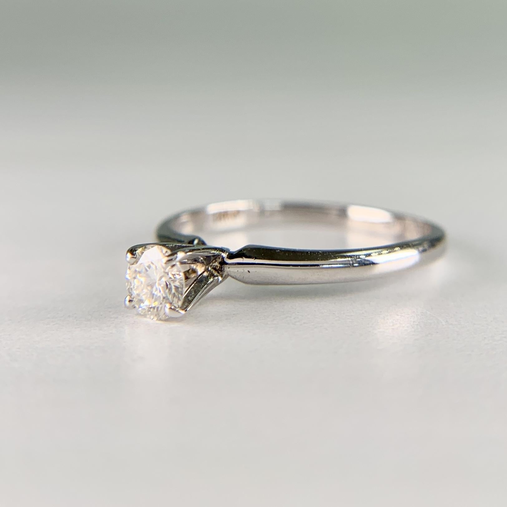 Vintage Magic Glo .20 carat Diamond Engagement Ring 14k White Gold