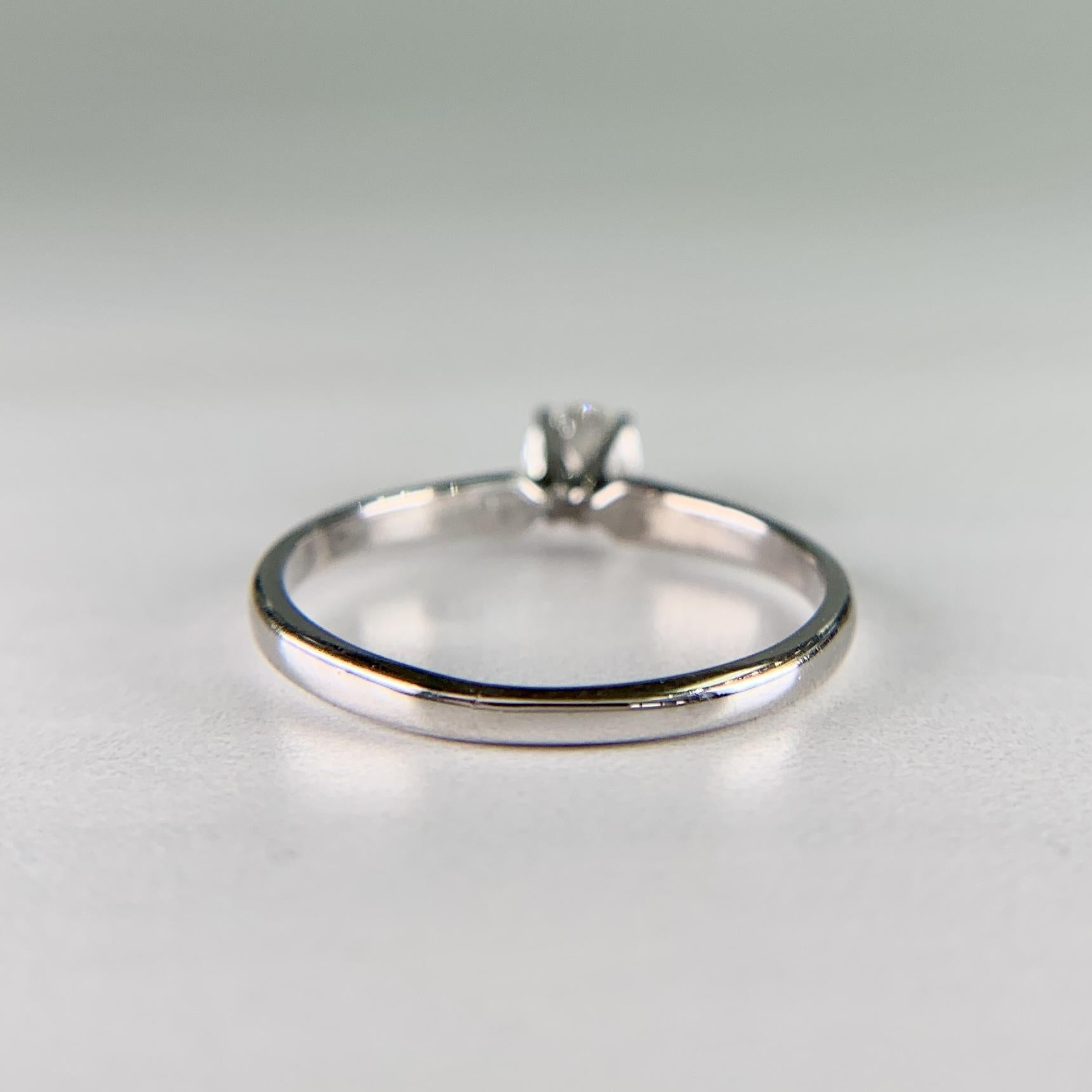 Vintage Magic Glo .20 carat Diamond Engagement Ring 14k White Gold