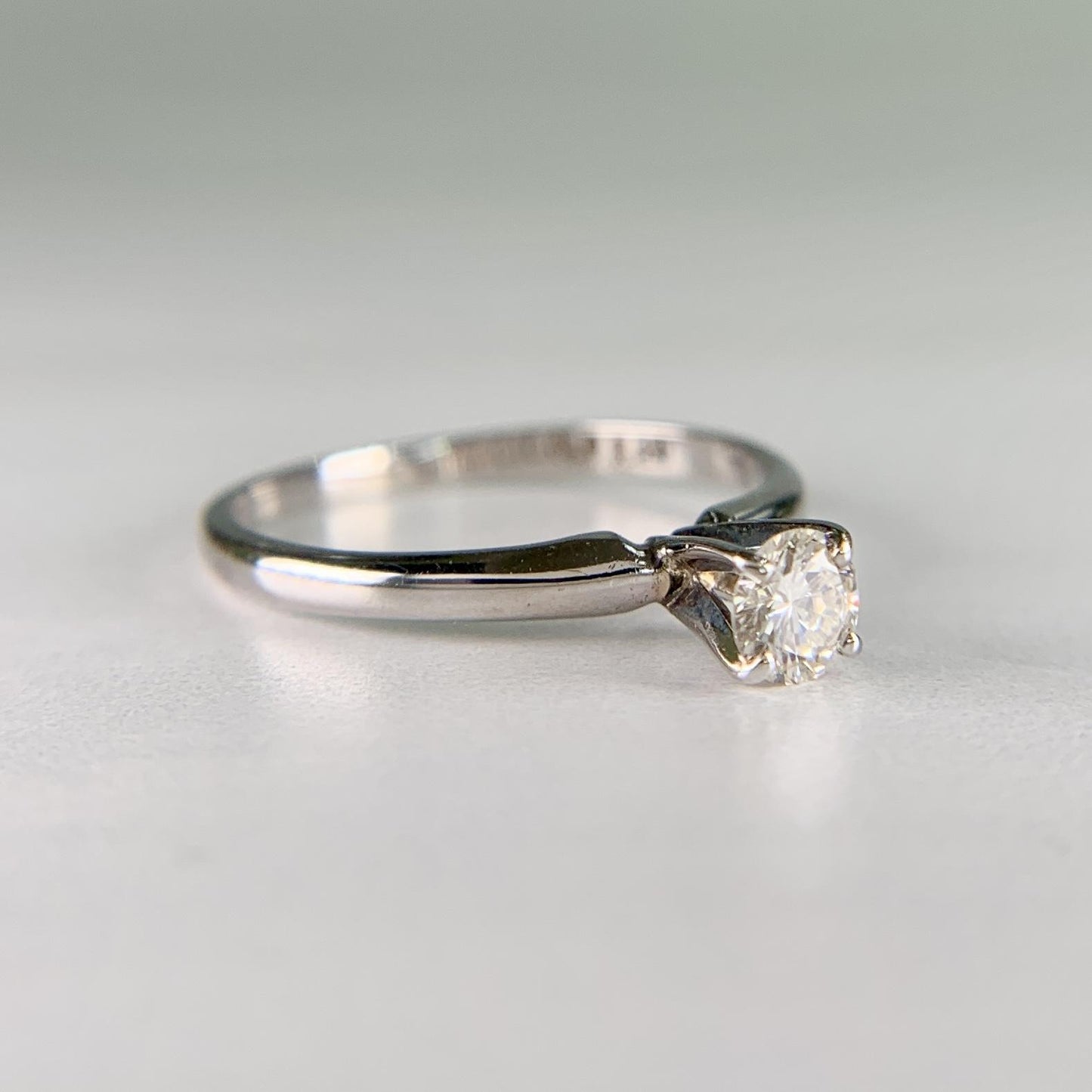 Vintage Magic Glo .20 carat Diamond Engagement Ring 14k White Gold