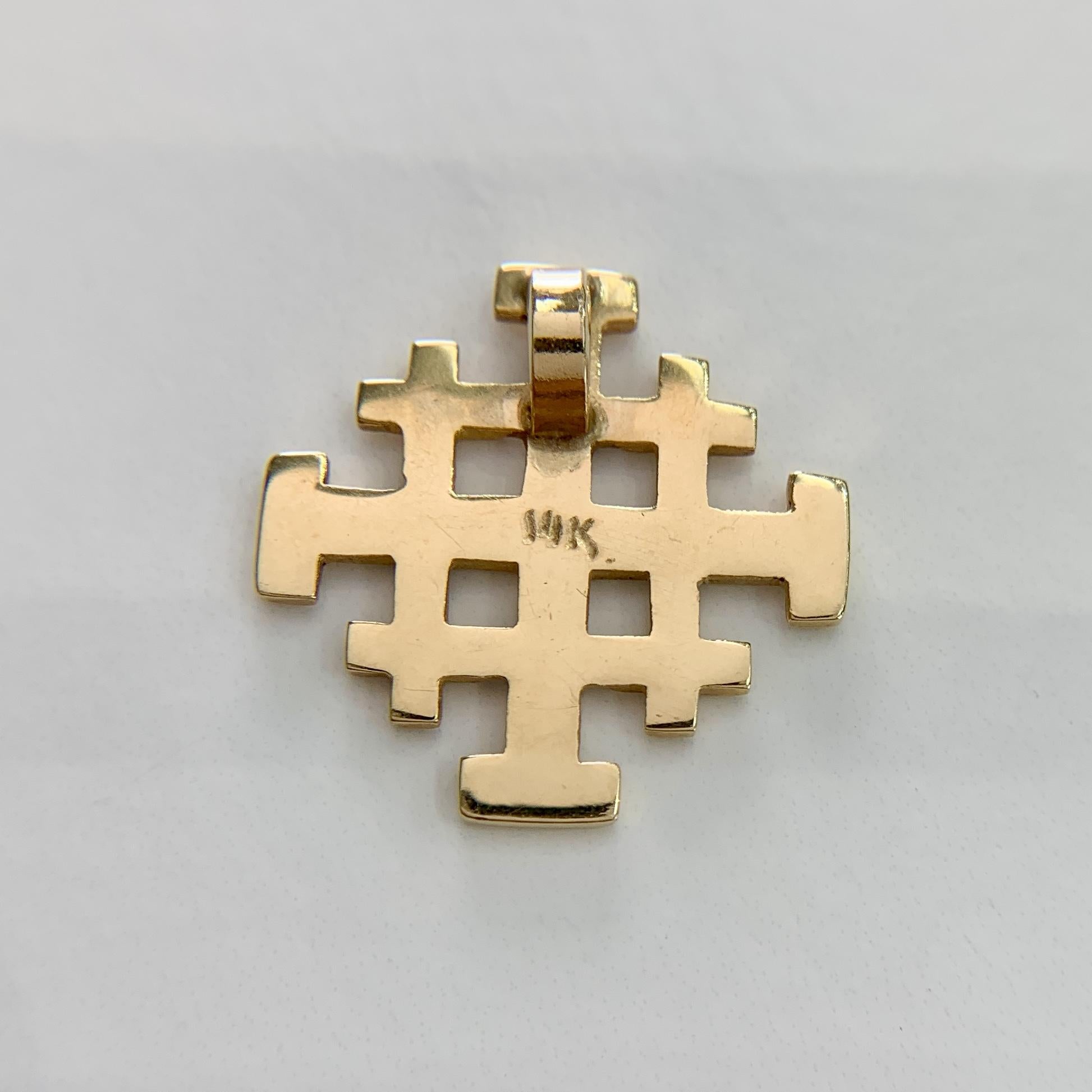 Jerusalem Cross Pendant 14k Yellow Gold