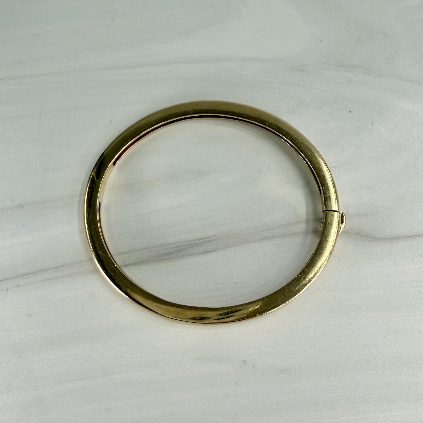 1970's Vintage Handmade Bangle Bracelet 14k Yellow Gold