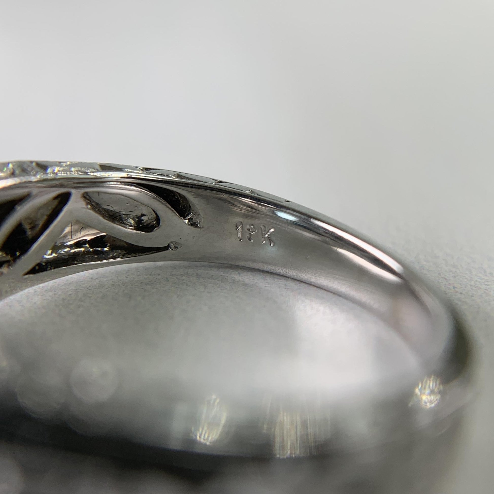 Blue Zircon and Diamond Ring 18k White Gold