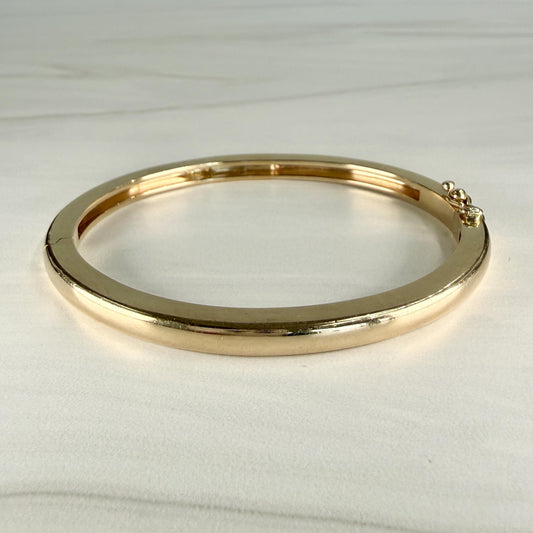 1970's Vintage Handmade Bangle Bracelet 14k Yellow Gold