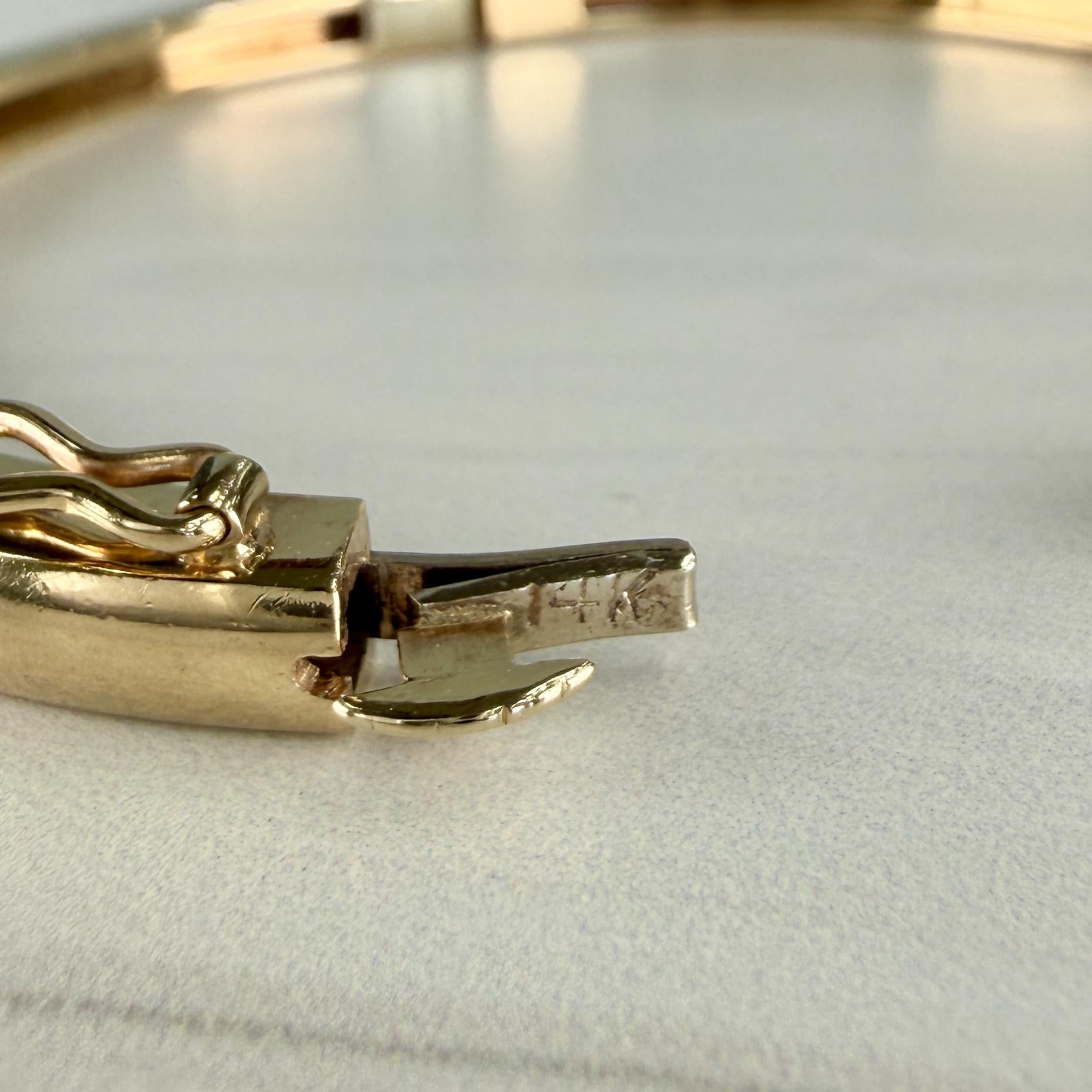 1970's Vintage Handmade Bangle Bracelet 14k Yellow Gold