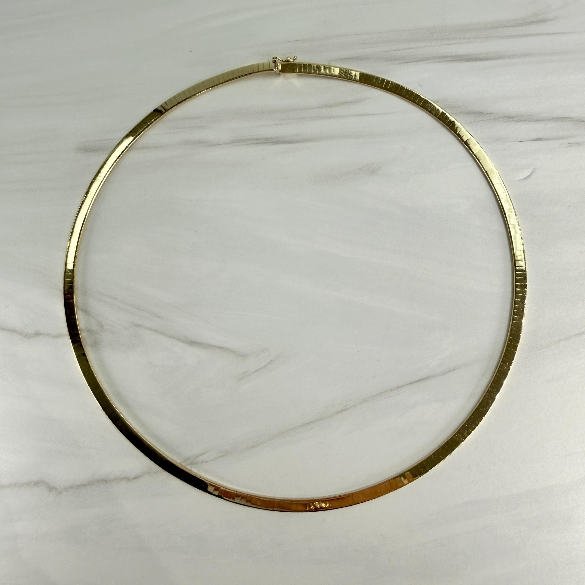 4mm Omega Chain Necklace 14k Yellow Gold