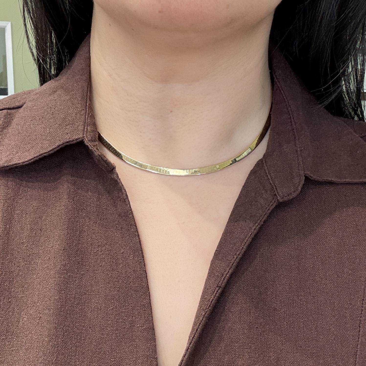 4mm Omega Chain Necklace 14k Yellow Gold