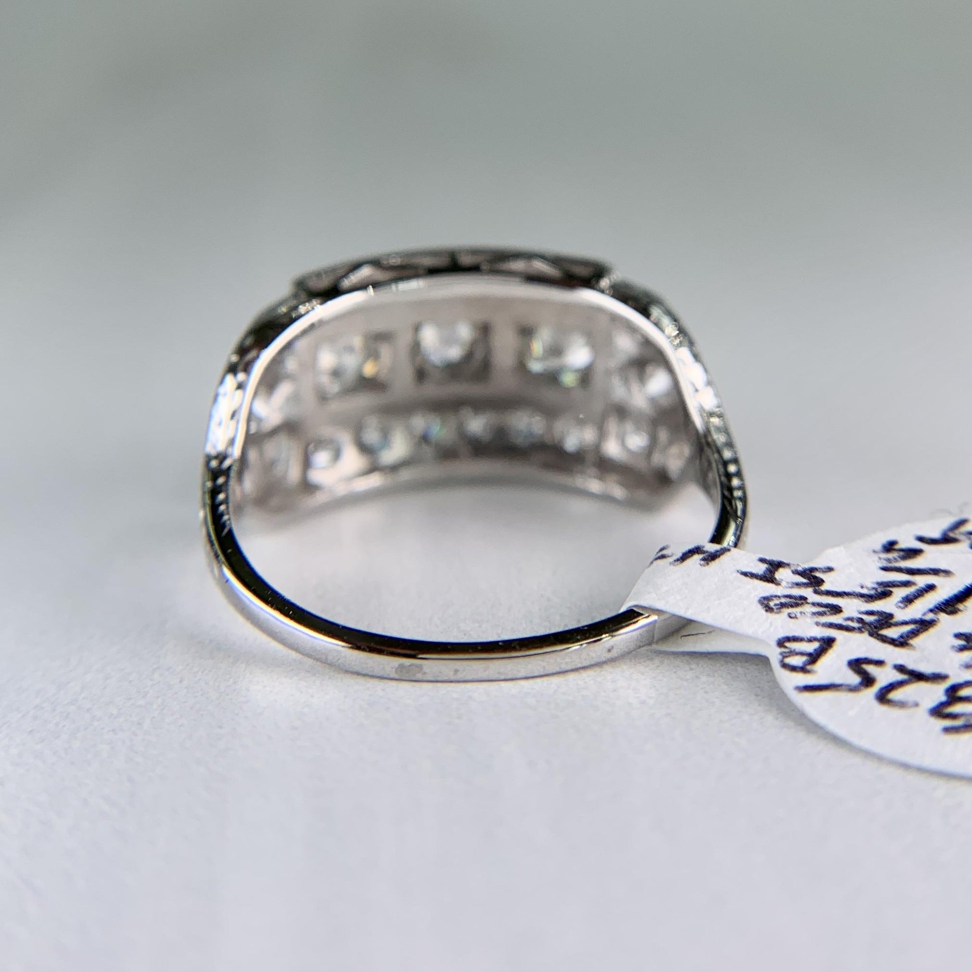 1930's Art Deco Old European Cut Diamond Ring Platinum